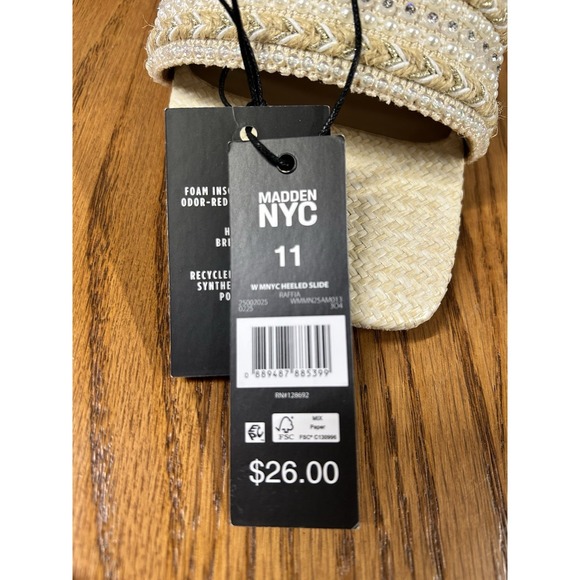 MADDEN NYC Women's Heeled Slide  Sandals Size 11 Foam Inside - Picture 4 of 7